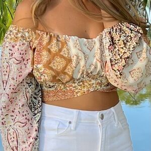 Altar'd State Patchwork Boho Top